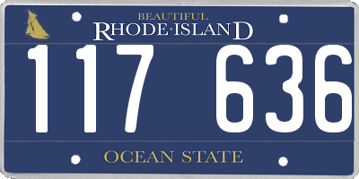 RI license plate 117636