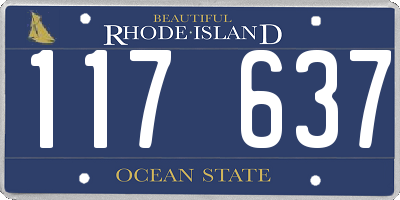 RI license plate 117637