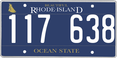 RI license plate 117638