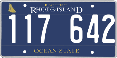 RI license plate 117642