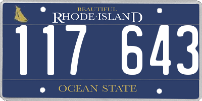RI license plate 117643