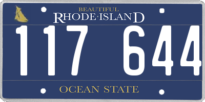RI license plate 117644