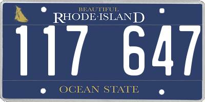 RI license plate 117647