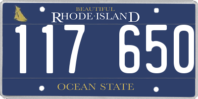 RI license plate 117650