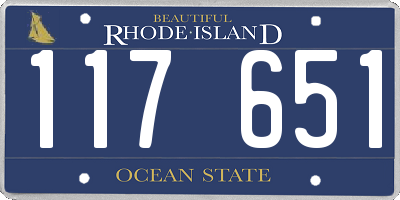 RI license plate 117651