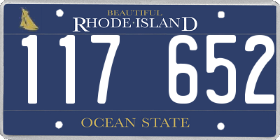 RI license plate 117652