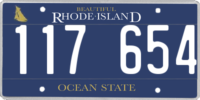 RI license plate 117654