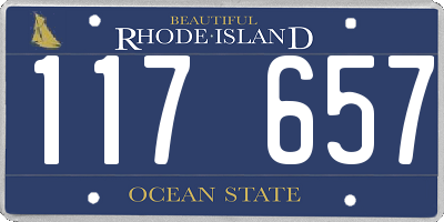 RI license plate 117657