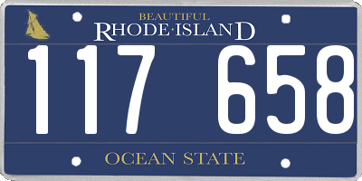 RI license plate 117658