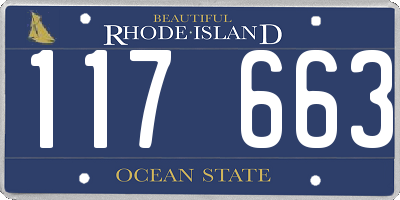 RI license plate 117663