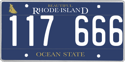 RI license plate 117666
