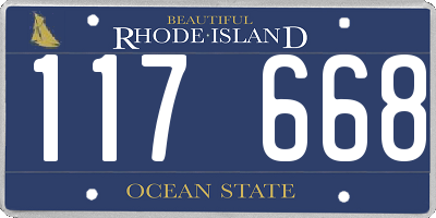 RI license plate 117668