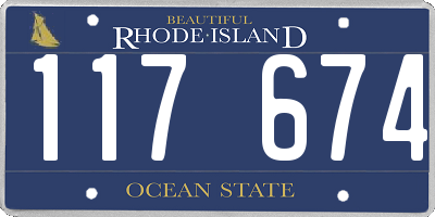RI license plate 117674