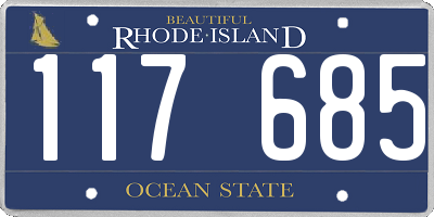 RI license plate 117685