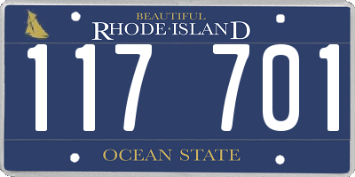 RI license plate 117701