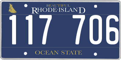 RI license plate 117706