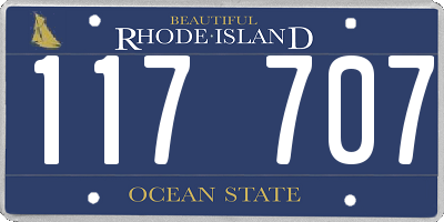 RI license plate 117707