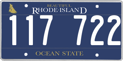 RI license plate 117722