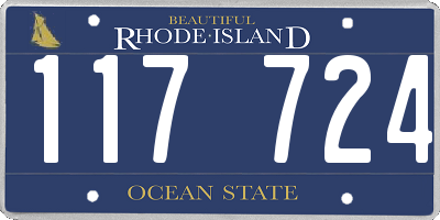 RI license plate 117724