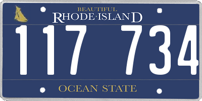 RI license plate 117734