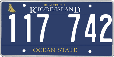 RI license plate 117742