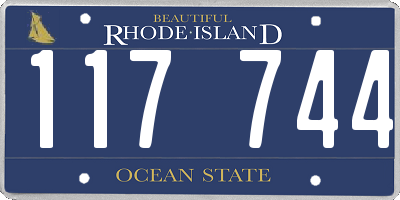 RI license plate 117744
