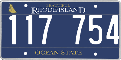 RI license plate 117754