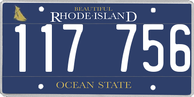 RI license plate 117756