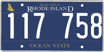 RI license plate 117758