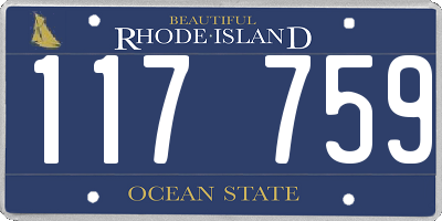 RI license plate 117759