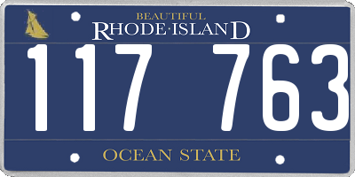 RI license plate 117763