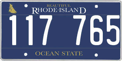 RI license plate 117765
