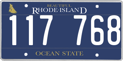 RI license plate 117768