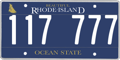 RI license plate 117777