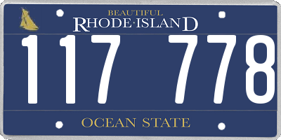 RI license plate 117778
