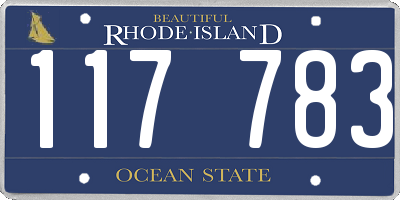 RI license plate 117783