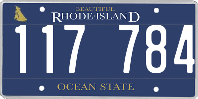 RI license plate 117784