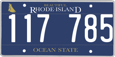 RI license plate 117785