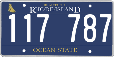RI license plate 117787