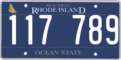 RI license plate 117789