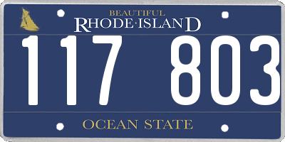 RI license plate 117803