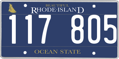 RI license plate 117805