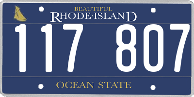 RI license plate 117807