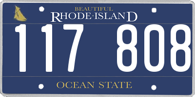 RI license plate 117808