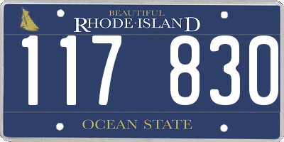 RI license plate 117830