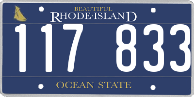 RI license plate 117833