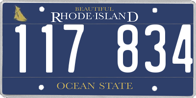 RI license plate 117834