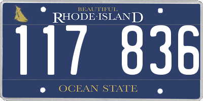 RI license plate 117836