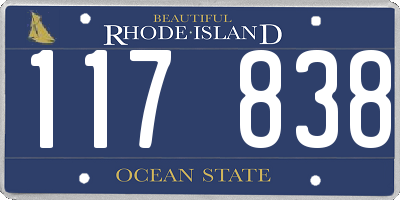 RI license plate 117838