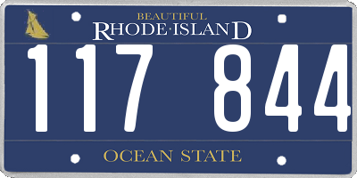 RI license plate 117844